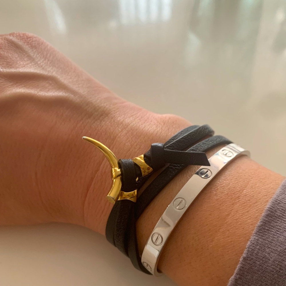Tory Burch wrap around leather bracelet